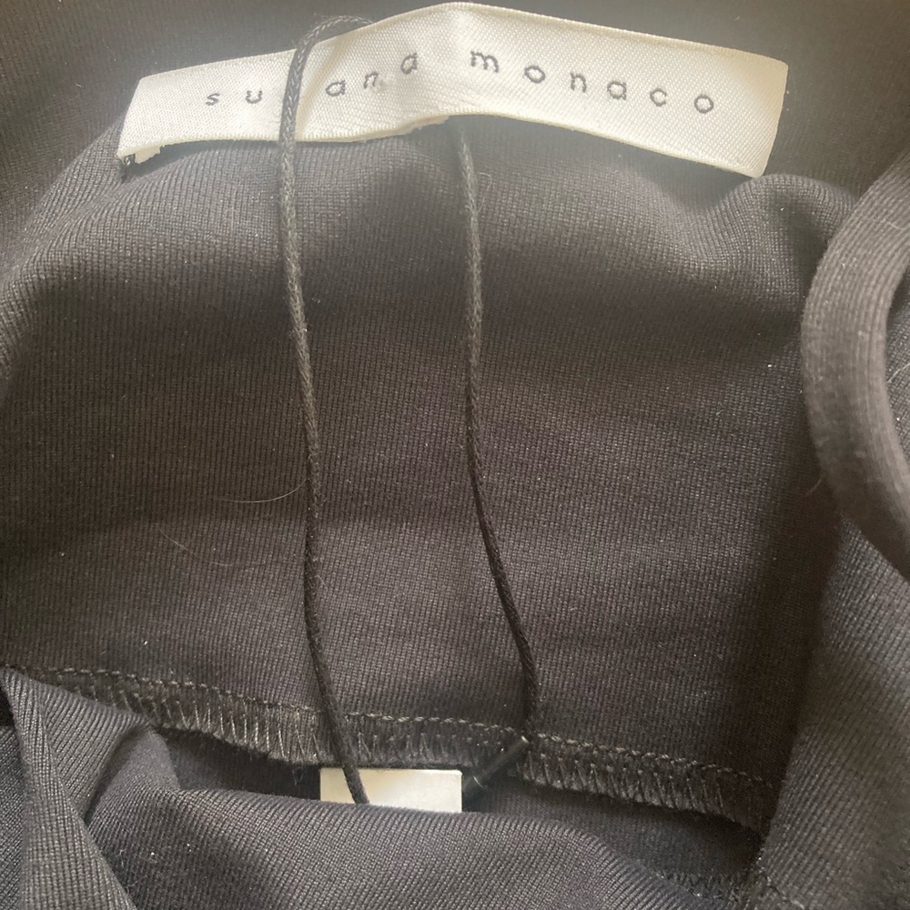 NWT Susana Monaco Cami Strap Ruched Slit Maxi Dress in Onyx - Picture 8 of 8